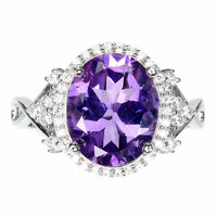 59 And real amethyst 925 sterling silver ring