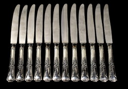 Luxurious neo-rococo silver-plated 12-piece knife set!