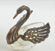 Silver Swan Salt Shaker with Crystal Base