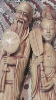 Pair of statues with oriental bone effect (l2780)