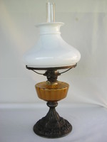 R. Dittmar cast iron and glass old kerosene lamp
