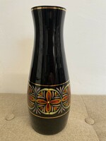 Black painted - gilded glass vase a21