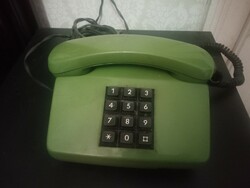 Mechanical works retro push button green phone