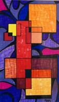 Koppány Frigyes: Geometrikus struktúra, 1977 - eredeti festmény, keretezve