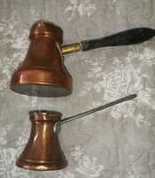 Old copper coffee pourer 2 pcs. Personal delivery Budapest xv. Dist.