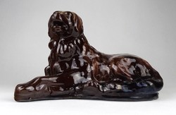 1J877 large brown glazed ceramic dog gourd