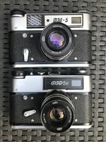Fed 5 and fed 5 b camera with leather case, all in one