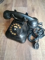 Retro dial vinyl phone black