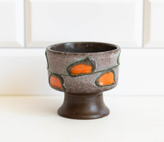 Strehla German retro ceramic candle holder - Scandinavian mid-century modern design