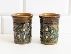 Strehla German retro ceramic glasses - Scandinavian mid-century modern design