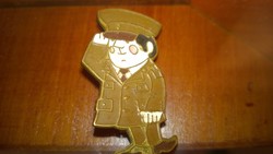 Retro pieces. Svejk the good soldier v. Railwayman? - Brooch, badge