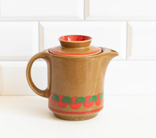 German retro ceramic teapot - Scandinavian mid-century modern design jug with spout