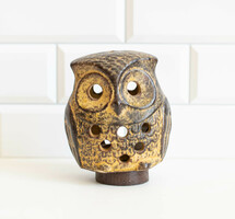 Retro ceramic candle holder owl - candle holder - mid-century modern design