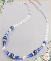 2022.Design capri blue necklace with crystal zirconia ring in silver