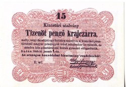 Magyarország 15 pengő krajczár REPLIKA 1849 UNC