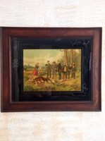 Antique Biedermeier Hunting Scene Print (1)