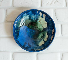 Hungarian retro ceramic wall dish - in the style of laborcz mónika - craftsman wall decoration, wall plate