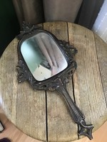 Antique art nouveau bronze mirror