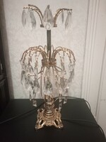 Gyönyörű antik kristály réz asztali lámpa