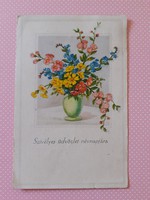 Old floral postcard 1947 postcard