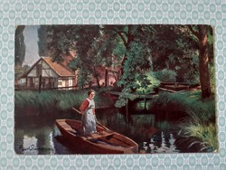Old postcard karl rumpel at the mill art postcard