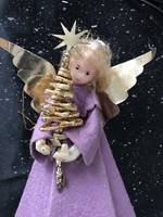 Antik angyalka fenyőfával karácsonyfadísz vagy csúcsdísz