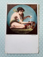 Old postcard v. Kandler temptation artistic postcard