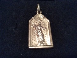 Antik aranyozott ezüst Vallási medál/Szűz Mária a kisdeddel /
