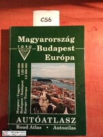 Magyarország+Budapest +Európa autóatlasza ritka szép állapotban Honv, Minisztérium Kht térképe
