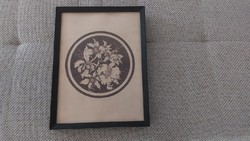 (K) beautiful floral lithograph by ábrahám rafael with a 32x42 cm frame