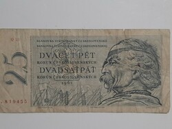 Ritka ! Cseh , Csehszlovákia , 25 korona 1961