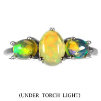 54 And real cigar fire opal 925 silver ring