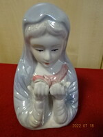 Német porcelán figura, Szűz Mária virággal. Vanneki! Jókai.