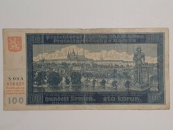 Csehország és Morvaország  Bohémia és Morávia  100 korona ,korun , 1940