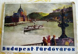 FÜRDŐ -K PROSPEKTUS cca 1930 Budapest fürdőváros képes ismertető REKLÁM PROPAGANDA