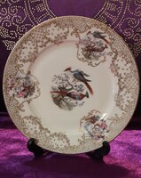 Antik paradicsommadaras porcelán tányér, madaras falitányér (L2834)