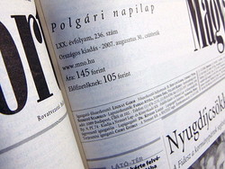 2007 August 30 / Hungarian nation / for birthday!? Original newspaper! No.: 22447