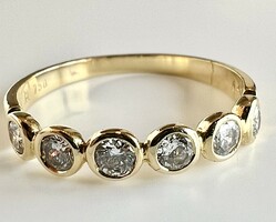 361T. 1 Forintról! Briliáns (0,4 Ct) 18k Arany (2 g) gyűrű, jó minőségű , fehér kövekkel!