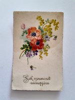 Old postcard 1927 floral postcard