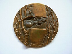 Gyula Kiss Kovács retro Soci bronze plaque, medal (award), marked, excellent condition!
