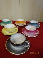 Craftsman glazed ceramic, colorful, six-person coffee cup + coaster. He has! Jokai.