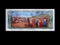 Unc - 5 colones - costa rica - 1992 (the world's first fullcolor banknote!)