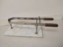 Antique kitchen tool ham meat clamp marble vice 667 5780