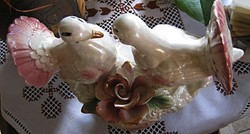 Porcelán Galamb pár  asztaldísz  kandalló dísz