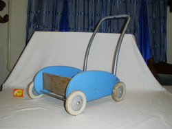 Retro játék "babakocsi", toli kocsi, gyermek járás segítő eszköz