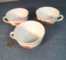 3 DB ZSOLNAY MIKULÁS VIRÁGOS PORCELÁN TEÁSCSÉSZE  PÓTLÁSRA  G 137/1