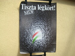 MDF  választási plakát 1980   "  Tiszta légkört  "   48 x 90  cm