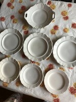 Régi Gránit, cseh és drasche porcelán tányérok szép állapotban+ tálaló tányér összesen: 9 db