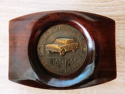 Polski fiat 125p pol-mot polska wood-copper beautiful ashtray for obsessive fans of the brand