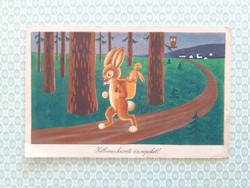 Old Easter postcard 1957 bunny postcard